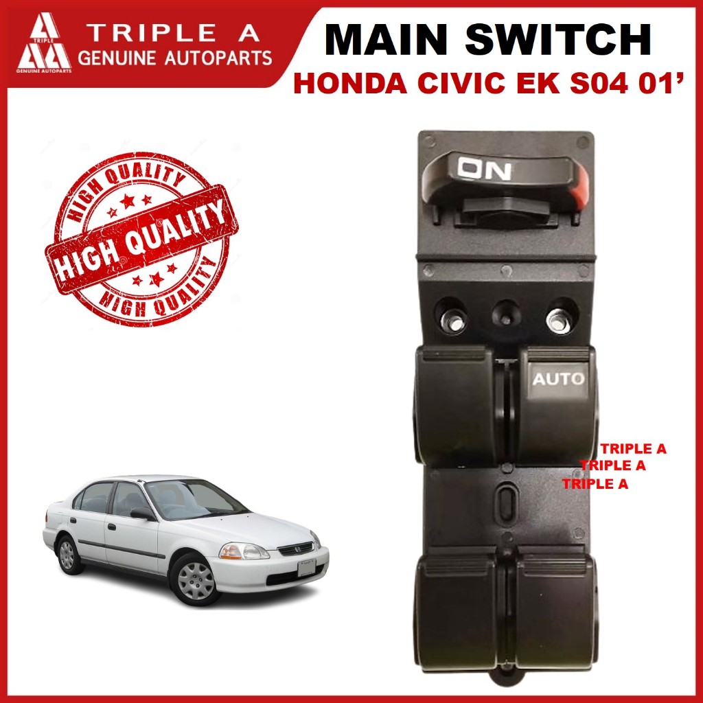 [ TRIPLE A ]HONDA CIVIC EK S04 2001 POWER WINDOW SWITCH MAIN DRIVER ...