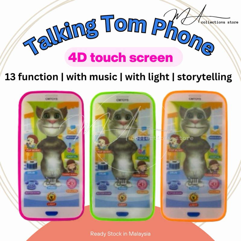 Ready Stock !!! Talking Tom Touch Screen 4D Phone Toys Smart Phone for ...