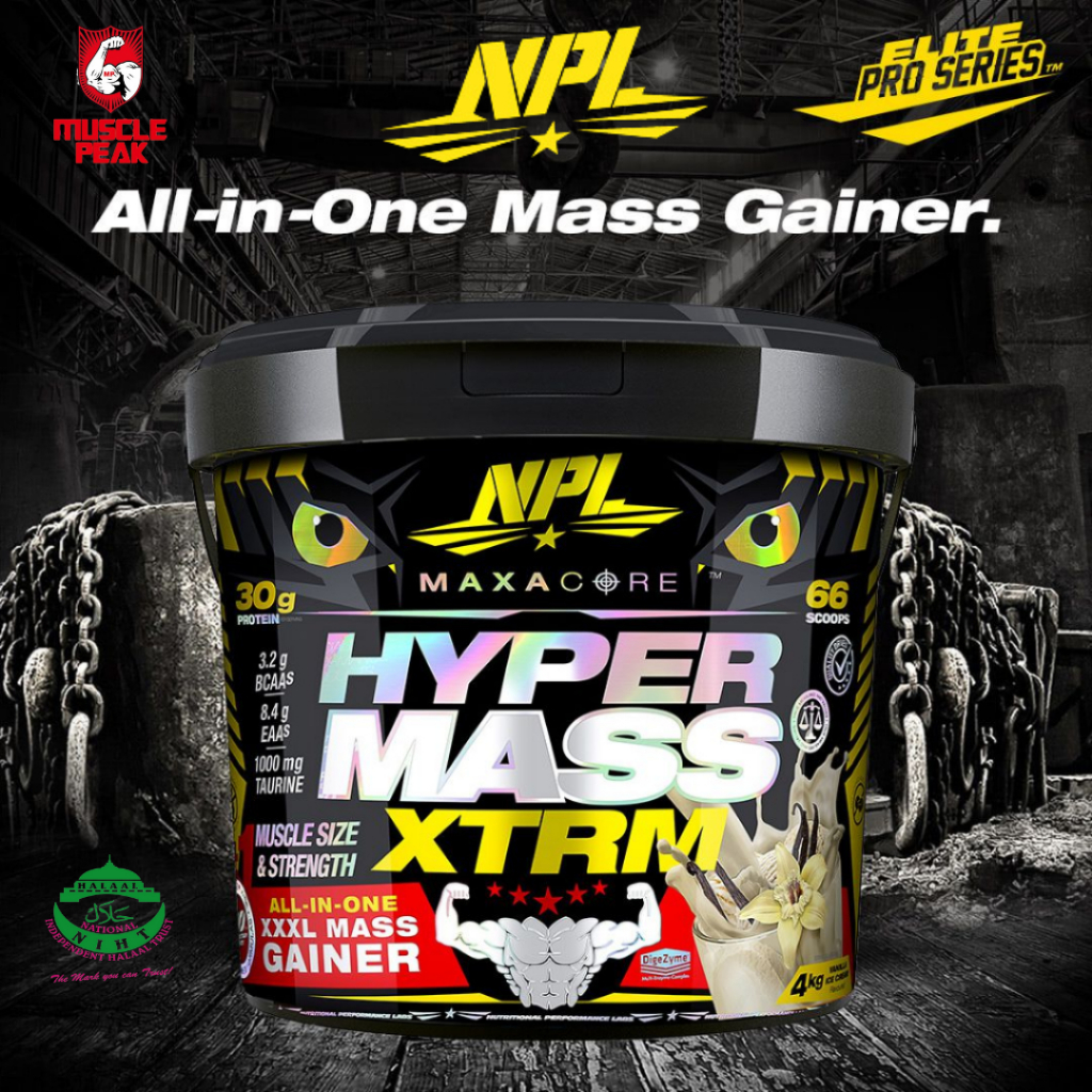 NPL Hyper Mass Xtrm 8.8lbs (4kg)– Mass Gainer, Muscle Sizing, Recovery ...