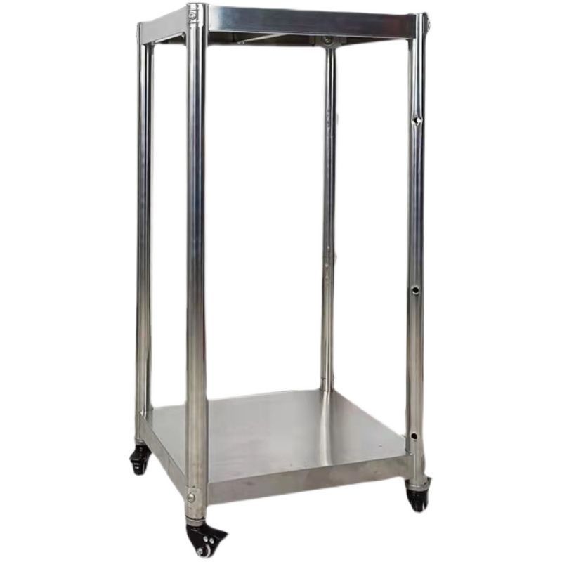 Kitchen stainless steel movable gas tank trolley storage rack two-layer ...