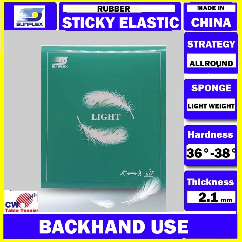 Sunflex Kronos Light Table Tennis Sticky Elastic Rubber Getah Ping Pong ...