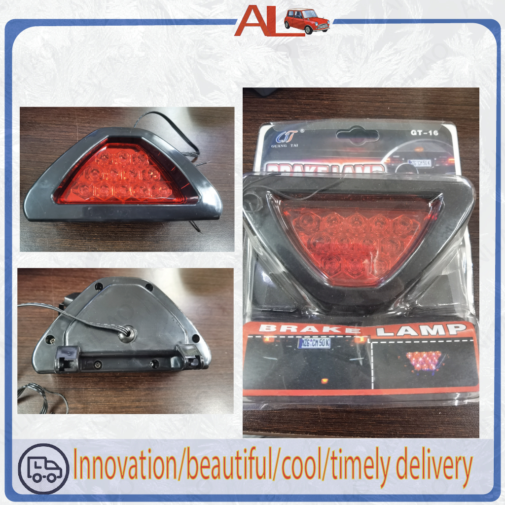 Universal F1 Style 12 LED Red Rear Tail Third Brake Stop Safety Lamp ...