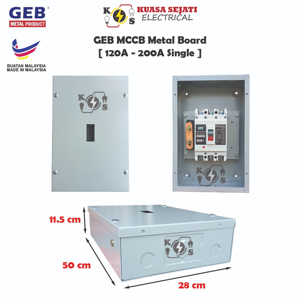 GEB 120A - 200A Metal MCCB Board (Single MCCB Slot) | Shopee Malaysia