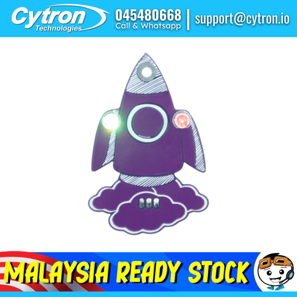 Rocket PCB Badge with LED Pin