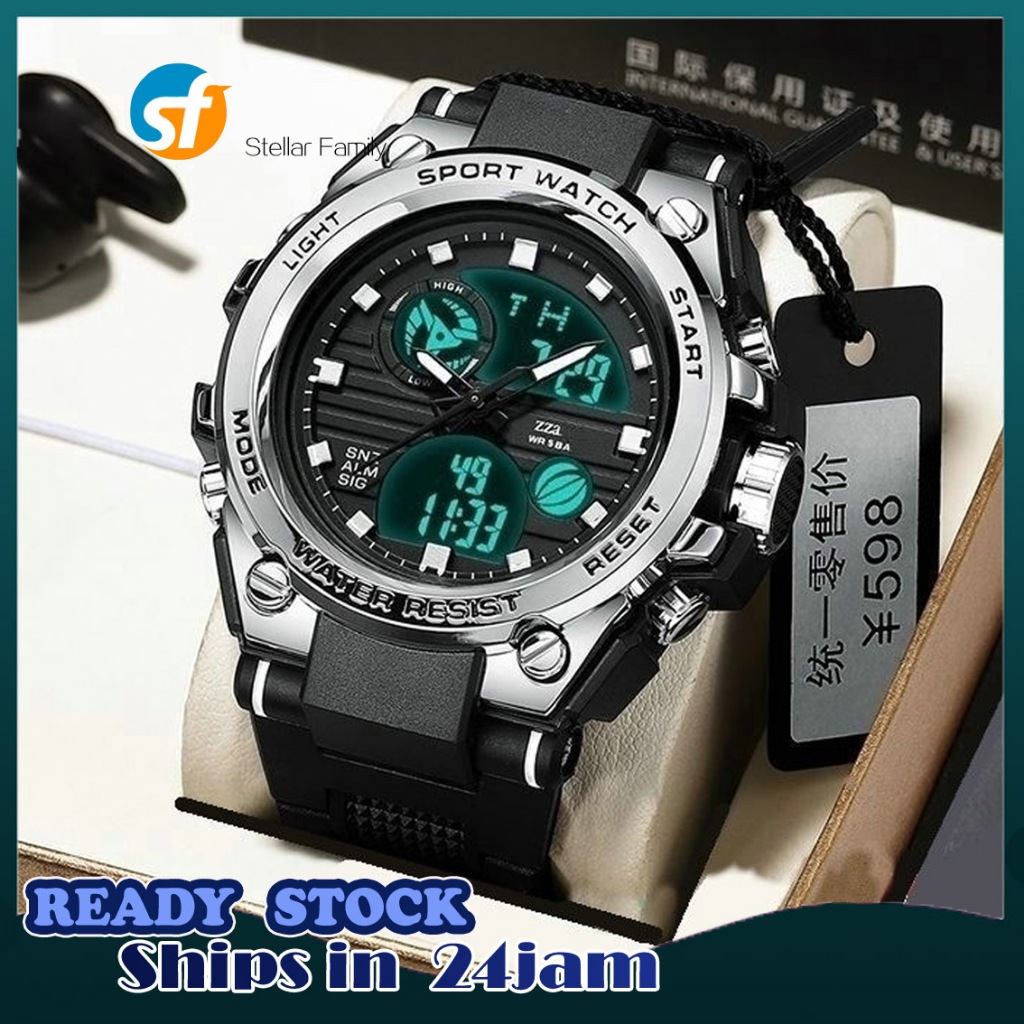 [Dual Time] Jam Tangan Digital Analog Lelaki Sport Fashion Men Watches ...