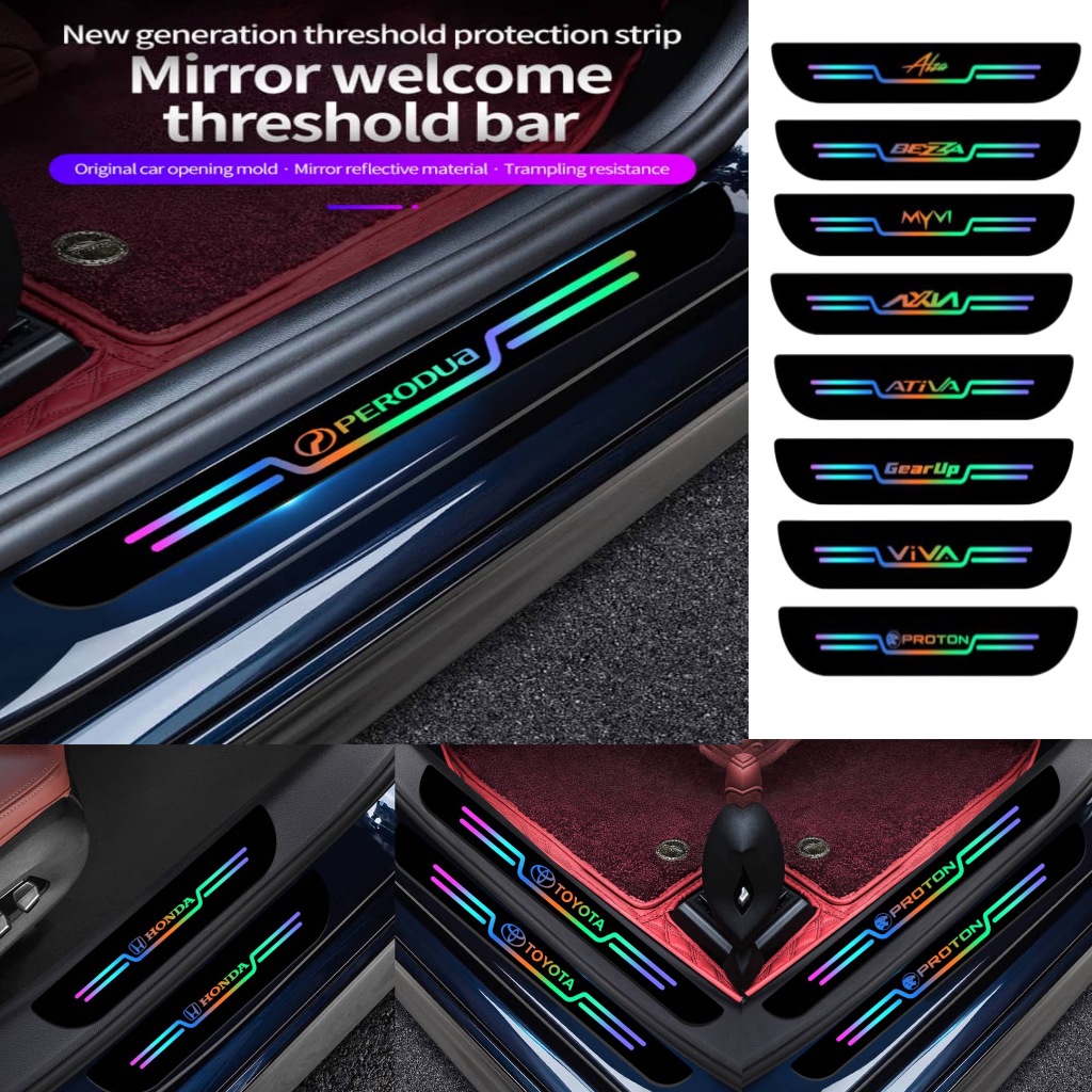 Colorful Reflective Laser Car Door Sill Strip Protector Stickers Auto ...