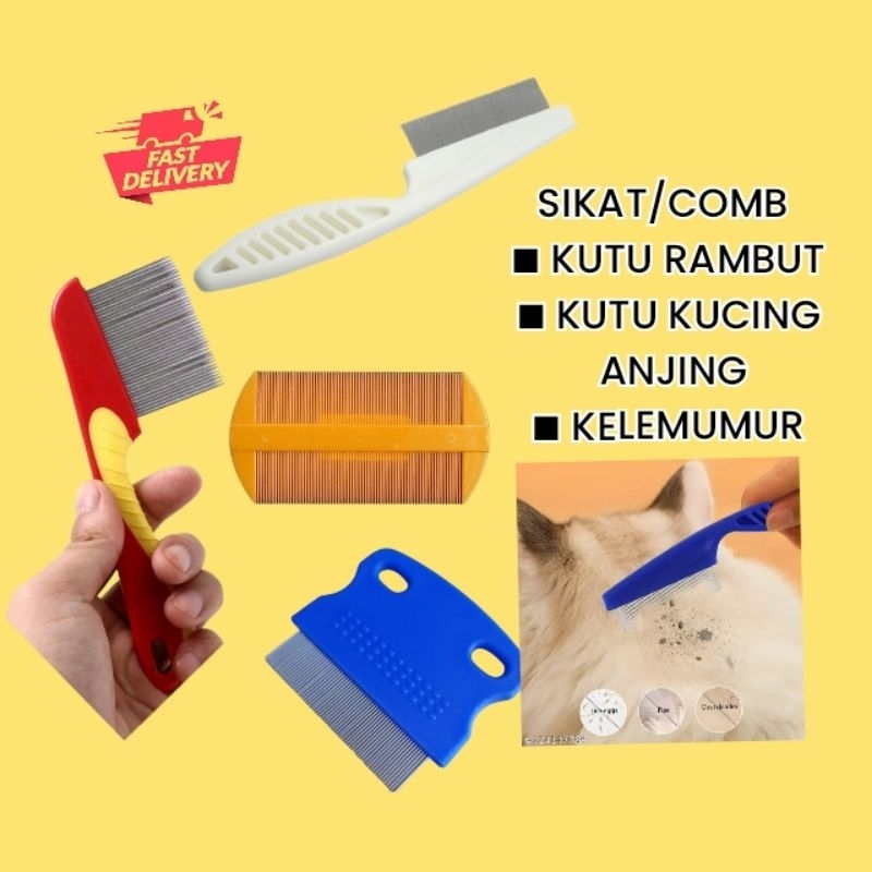 LICE COMB SIKAT KUTU KUCING ANJING,SIKAT RAMBUT KELEMUMUR, SIKAT KUTU ...