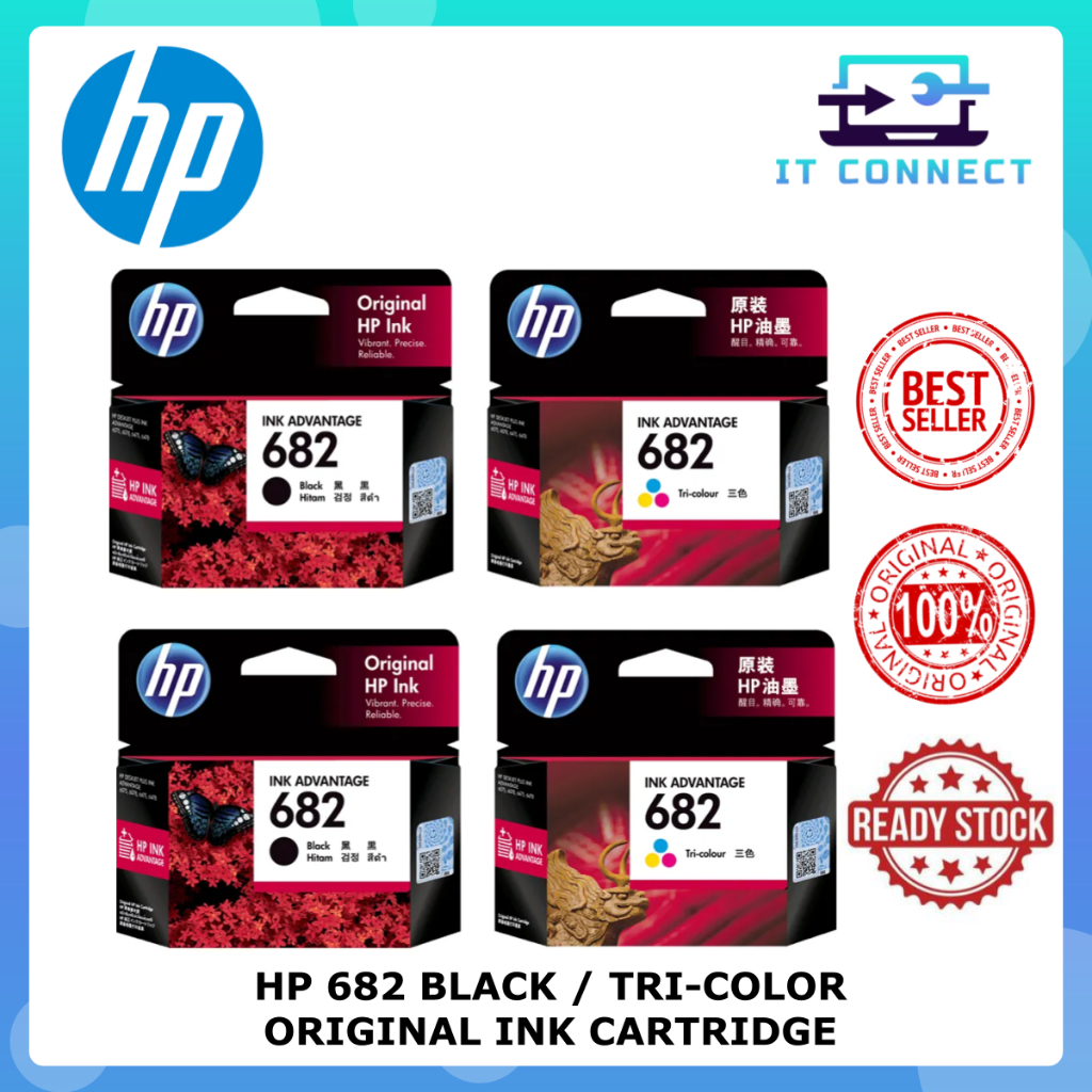 HP 682 TRI-COLOR&BLACK ORIGINAL INK CARTRIDGE*READY STOCK* | Shopee ...