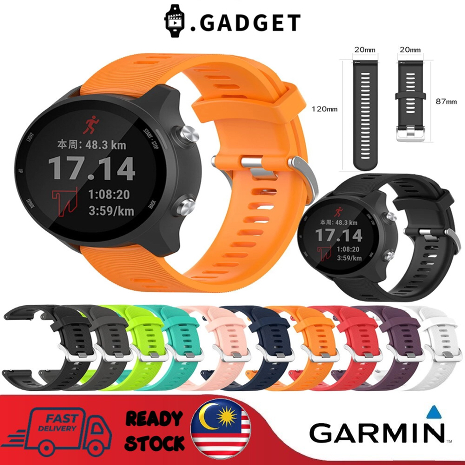 Cinturino Garmin 245 Forerunner Cinturino In Silicone Per Garmin Forerunner 245, 645, Vivomove, Vivoactive 3 - 20 Mm, Colori Vari Cinturino Garmin Silicone