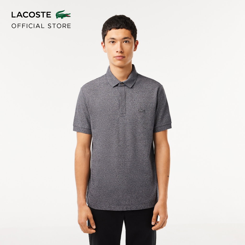 LACOSTE Smart Paris Polo Shirt Stretch Cotton Eclipse Jaspe Ash Tree