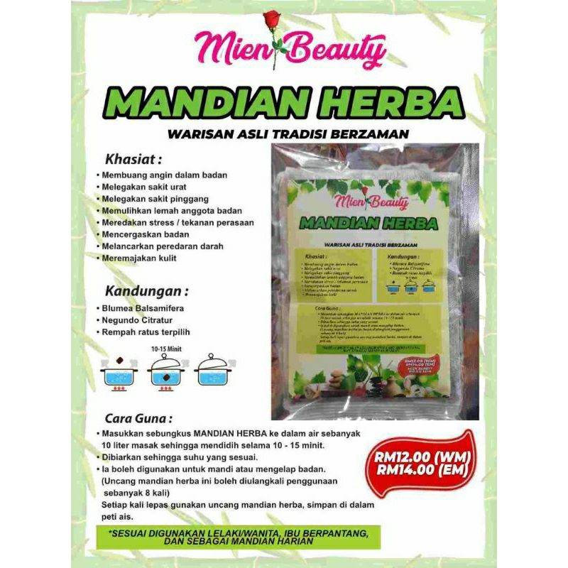 Mandian Herba Ibu Bersalin Berpantang [8 Kali Penggunaan] | Shopee Malaysia