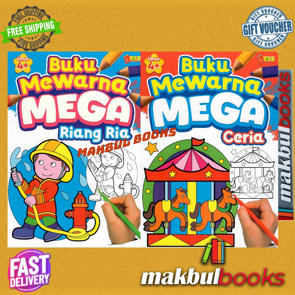 EDUKID: BUKU MEWARNA MAGA CERIA / RIANG RIA COLOURING BOOK ~ UMUR 4 ...