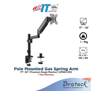 Brateck Bracket 17"-32" Single Monitor Pole Mounted Gas Spring Arm (LDT48-C012)