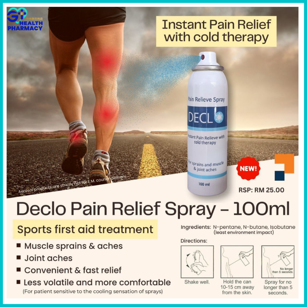 Declo Instant Pain Relieve Spray with cold therapy 100mL | Shopee Malaysia