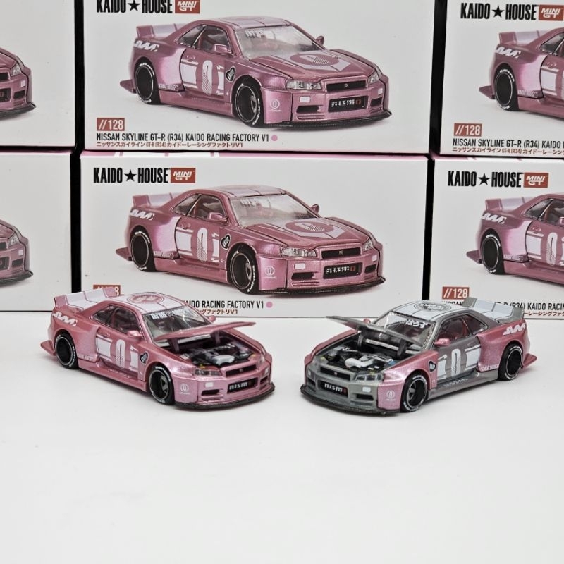 KAIDO HOUSE MINI GT NISSAN SKYLINE GTR R34 KAIDO RACING FACTORY V1 PINK ...