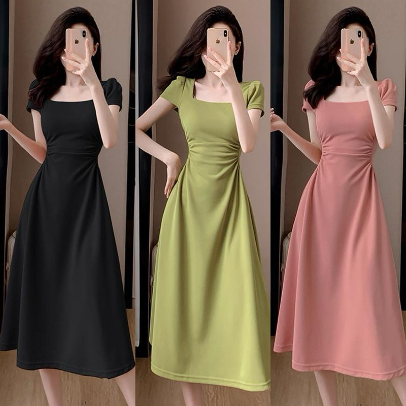 Women dress dinner dress elegant slim midi dress wedding party dress Shopee Malaysia