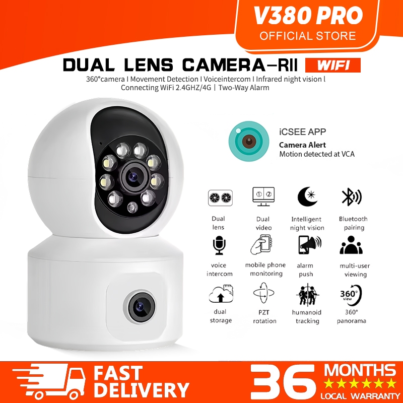 ICSEE CCTV Dual-Lens R11 1080P Full-color Night Vision Two Way Talk Motion  Detection Indoor WiFi Security Camera