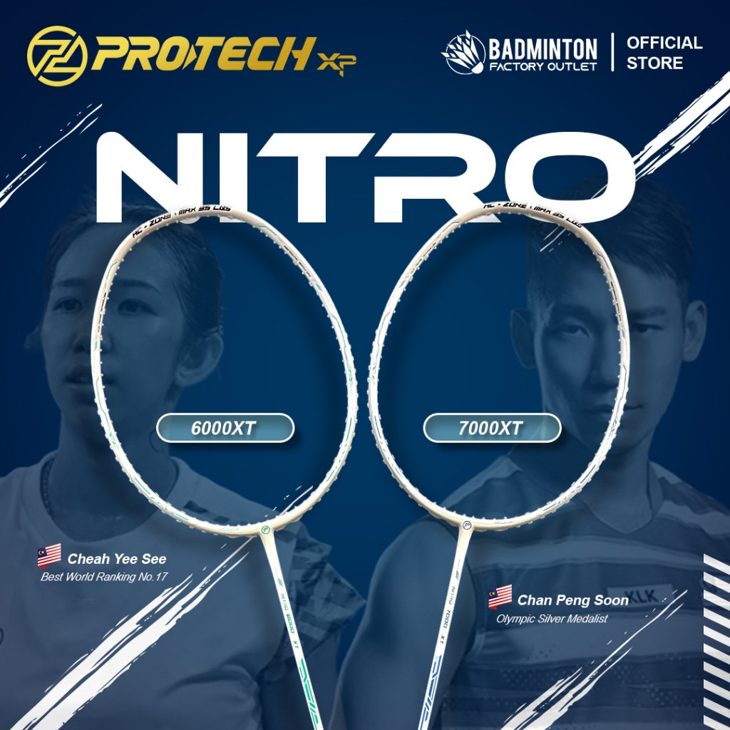 PROTECH Nitro 6000XT / 7000XT Badminton Racket Chan Peng Soon & Cheah ...