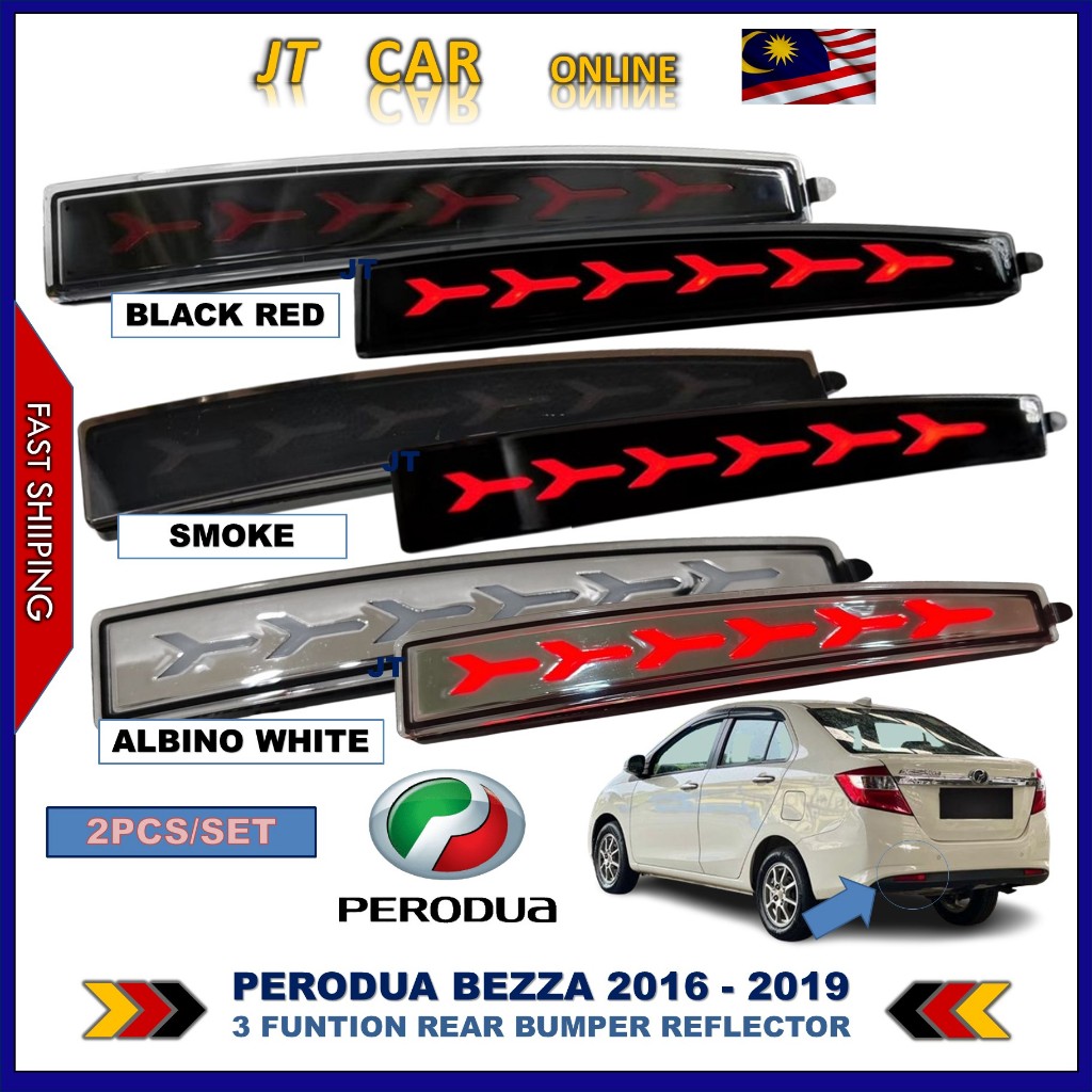 Perodua Bezza 2016 - 2019 Dynamic Rear Bumper Reflector 3 Function With ...