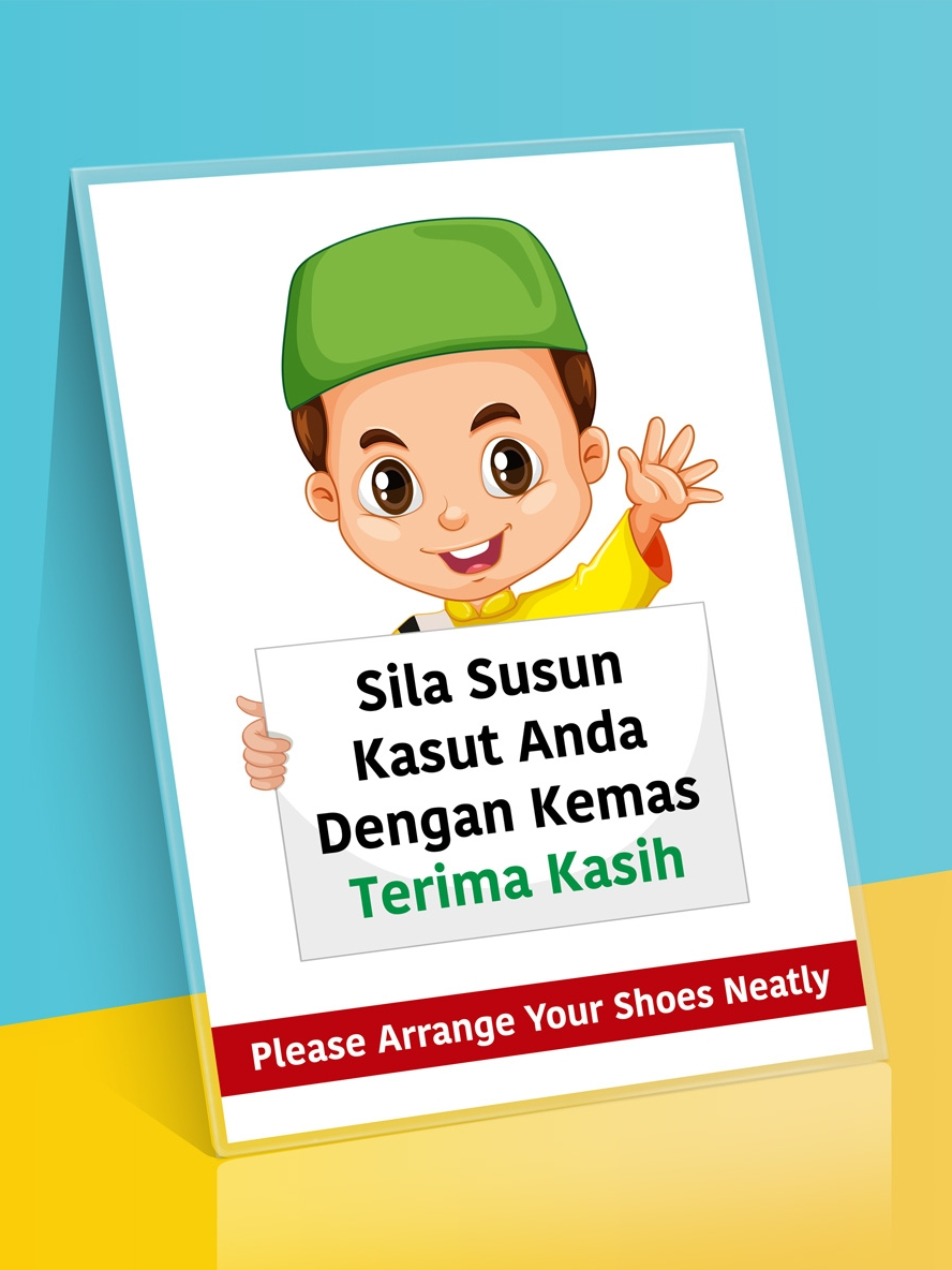 [Laminated Poster] A4 Size Papan Tanda Signage Sila Susun Kasut Anda ...