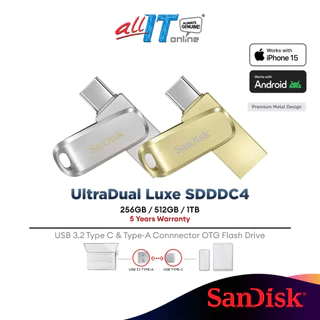 SanDisk Ultra Dual Drive Luxe USB Type-C Flash Drive (256GB) SDDDC4