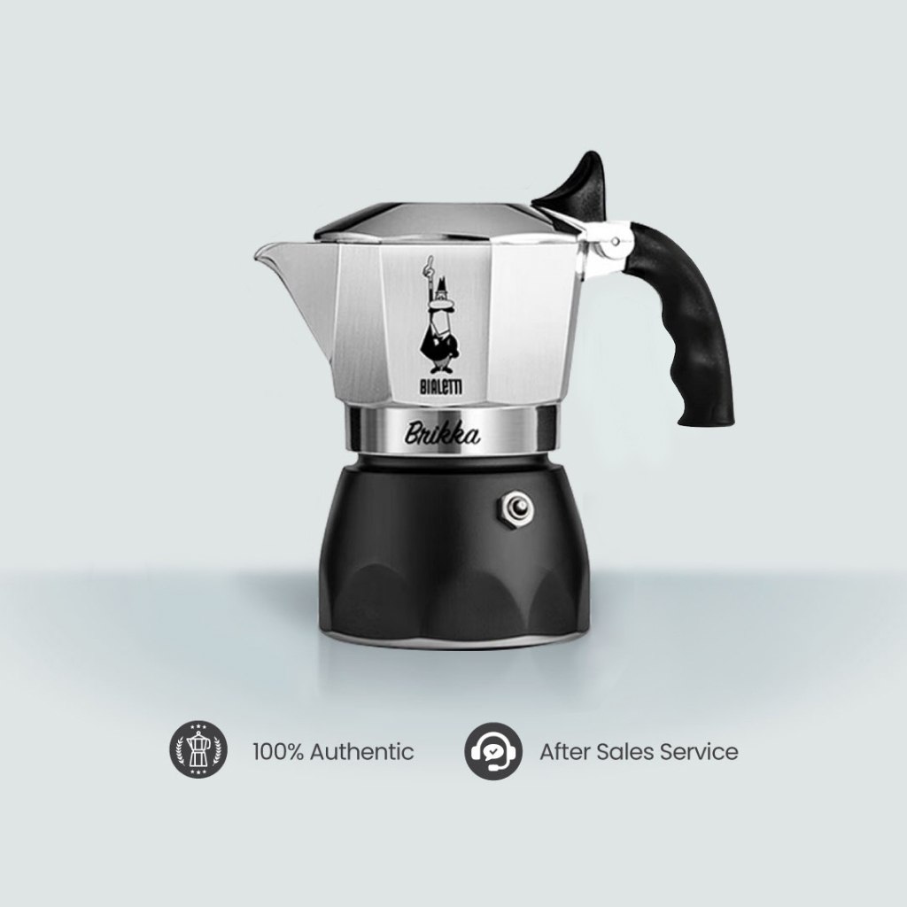 Bialetti Brikka Moka Pot Italian Ground Coffee Espresso Maker Stovetop Long Lasting Aluminum Creamy Rich Taste Shopee Malaysia