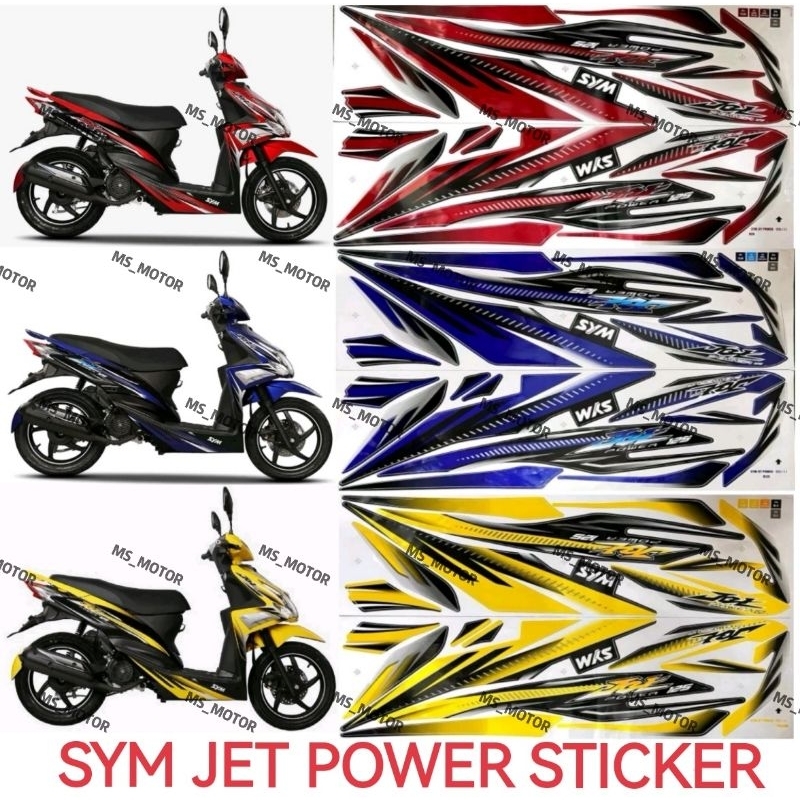 SYM JET POWER BODY COVER STICKER STRIPE COVER SET JET POWER (1) BLUE ...