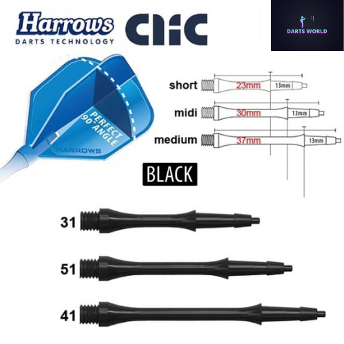 Tiges Harrows Clic System Standard Tiges Black
