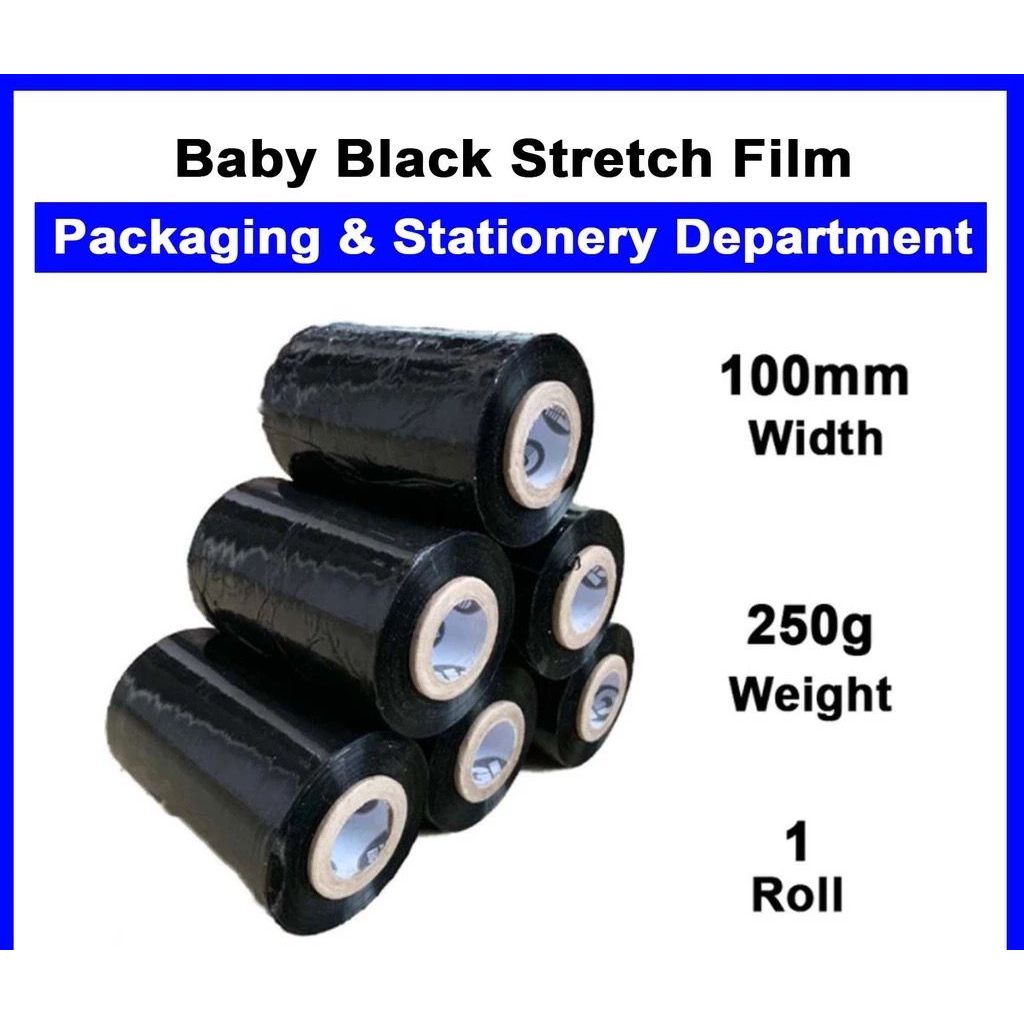 100mm x 200g Mini Baby Roll Black Stretch Film Packing Furniture ...