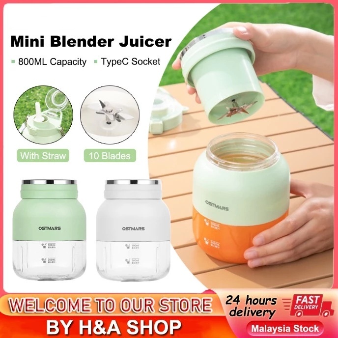 800ml Blander mini Blender Kering Juice Shaker Blender Buah Jus Ice ...
