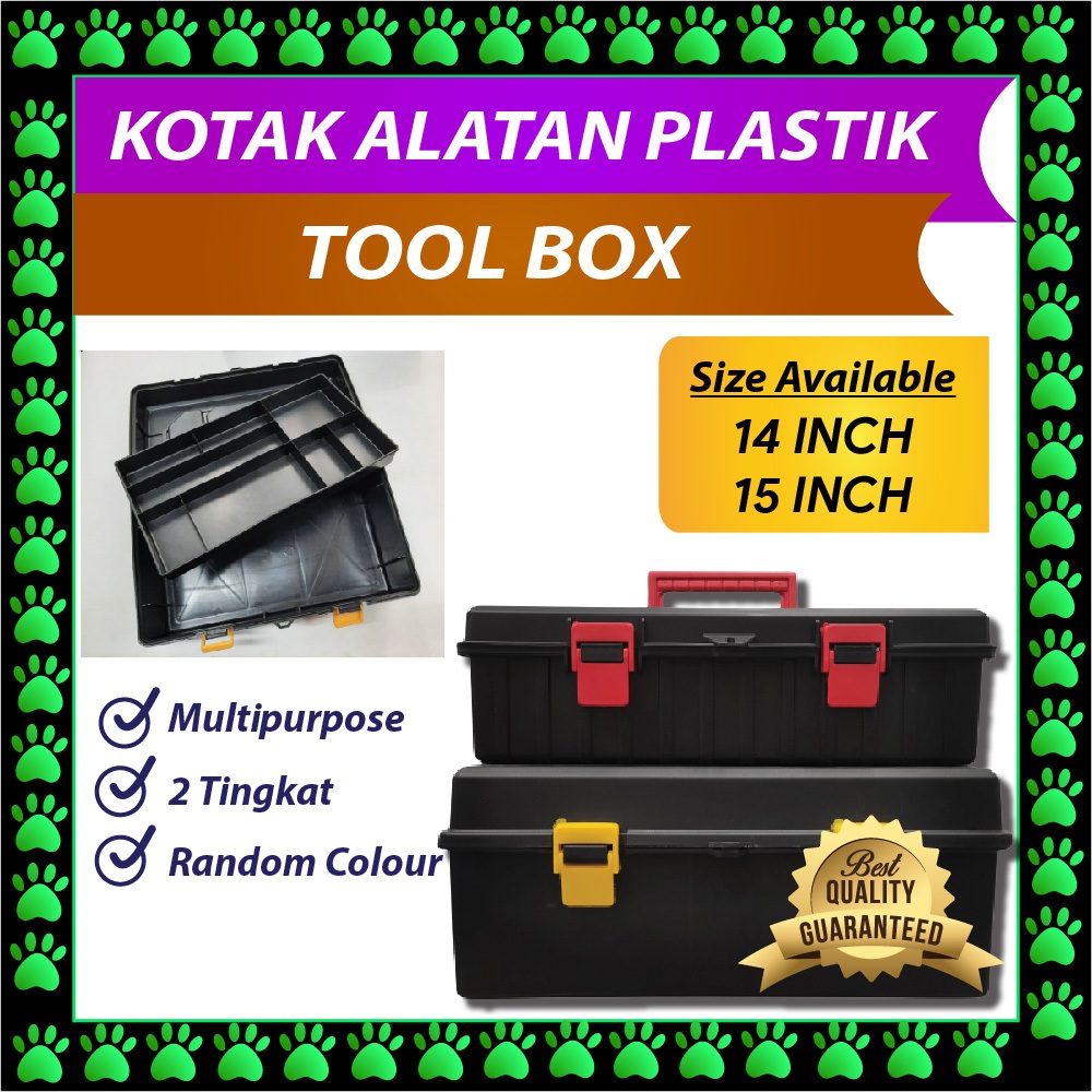 Plastik Kotak Alatan / HEAVY DUTY Toolbox Plastic Multi-purpose Tools ...