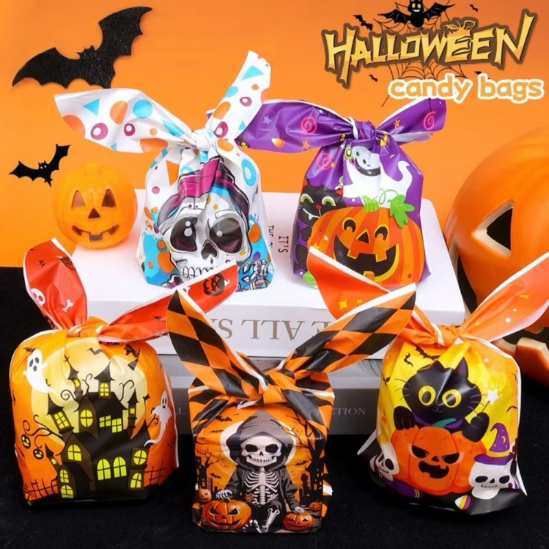 Halloween Creative Rabbit Ear Plastic Packaging Candy Bags Pumpkin ...