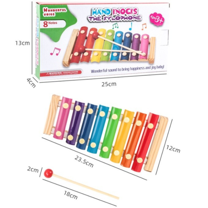 | Wooden Xylophone Toy | 8 Notes | Colorful Musical Instrument for Kids ...