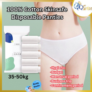 Women's Disposable 100% Pure Cotton Underwear 5PCS Travel Panties