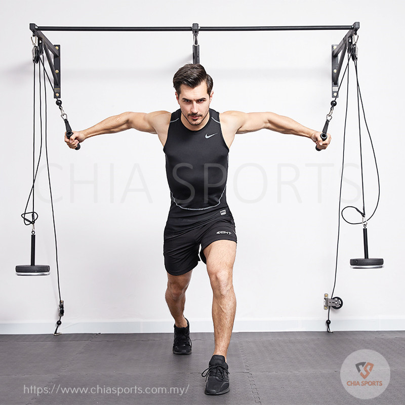 Wall Mounted DIY Cable Pulley Machine CF207 Crossover Station Biceps Triceps System Lat Pulldown Pec Fly Chest Fly Shopee Malaysia