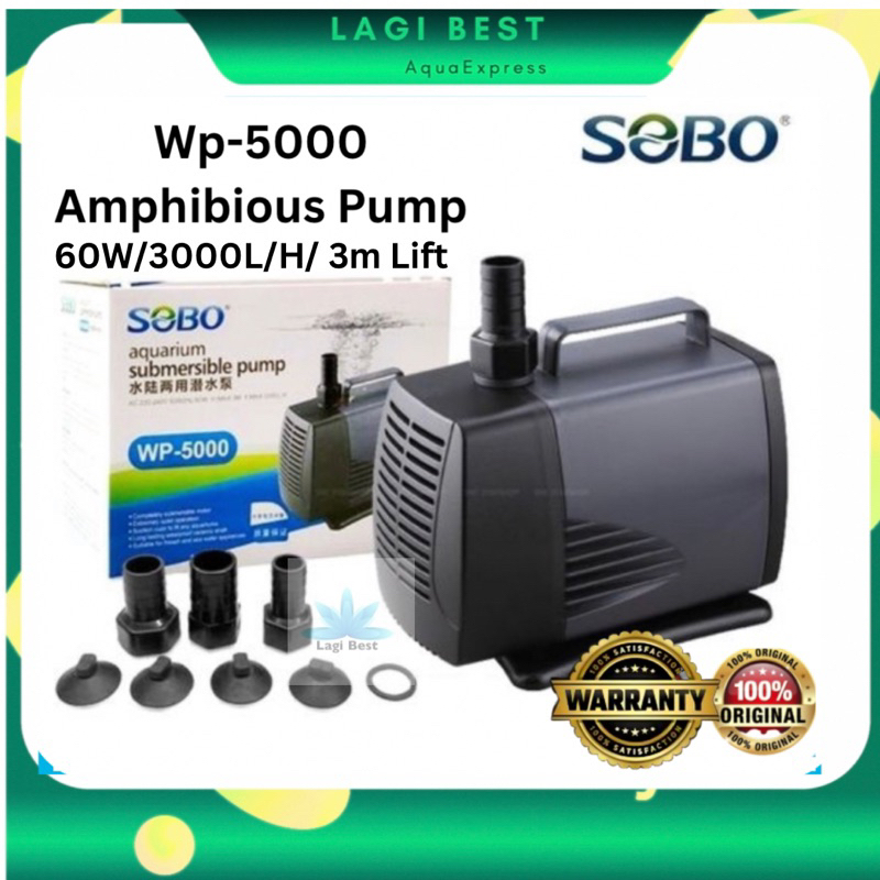 SOBO Wp5000 Submersible Aquarium Pumps Water Pump Aquaponics Fountain