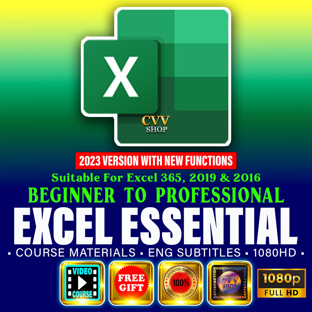 Excel 2023 Essential The Complete Video Course Beginner To Professional For PC Windows