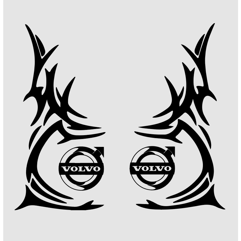 STICKER VOLVO, DESIGN VOLVO SESUAI UNTUK CERMIN DAN BODY LORRY, STICKER ...