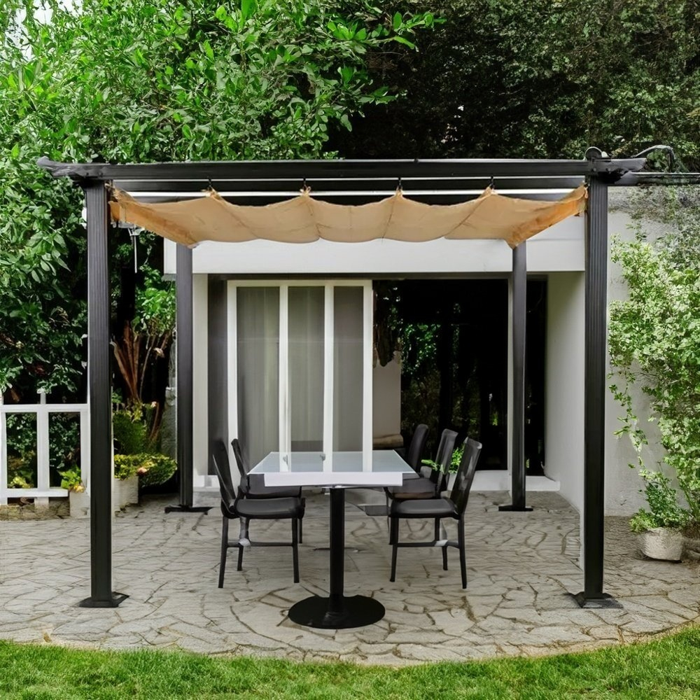 HOMEPRO SPRING GAZEBO RELAX TENT STEEL COATED CANOPY YF3809 300x300CM ...