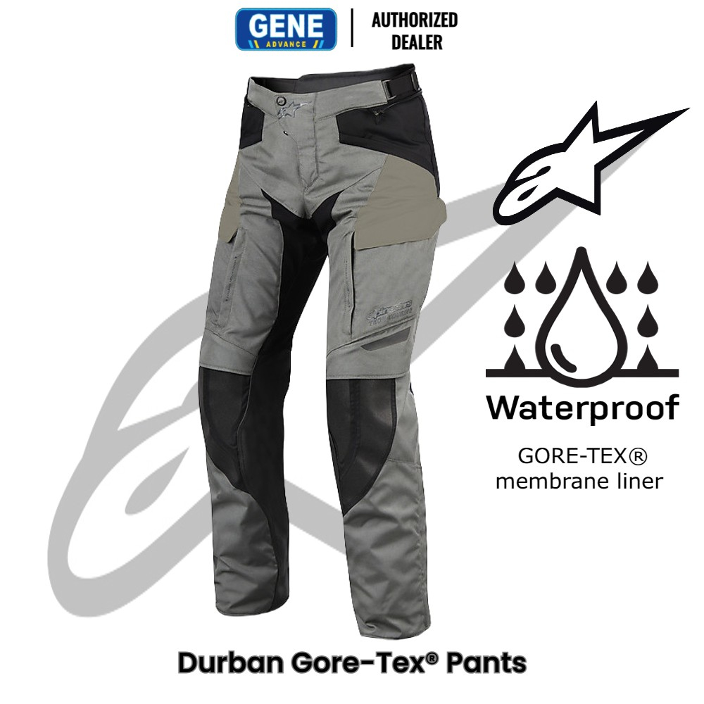 Alpinestars Durban Gore-Tex Grey Black Sand Waterproof Motorcycle ...