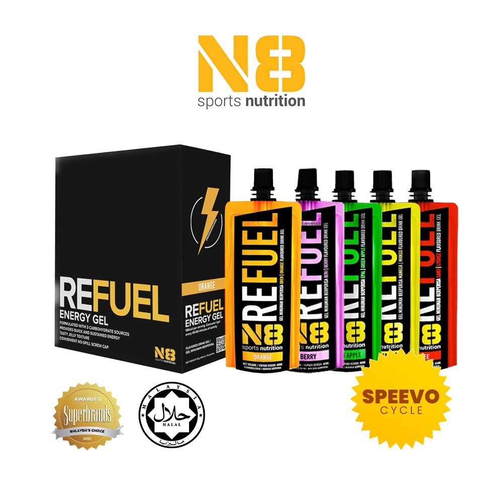 N8 REFUEL ENERGY GEL - EXP 2026 - ORANGE | BERRY | APPLE | THAI MANGO ...