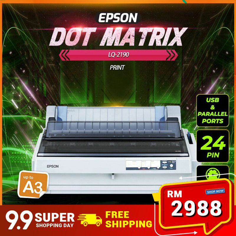 Epson LQ2190 A3 Dot Matrix Printer up to 6 PLY Computer Form USB Parallel Port Similar LQ310