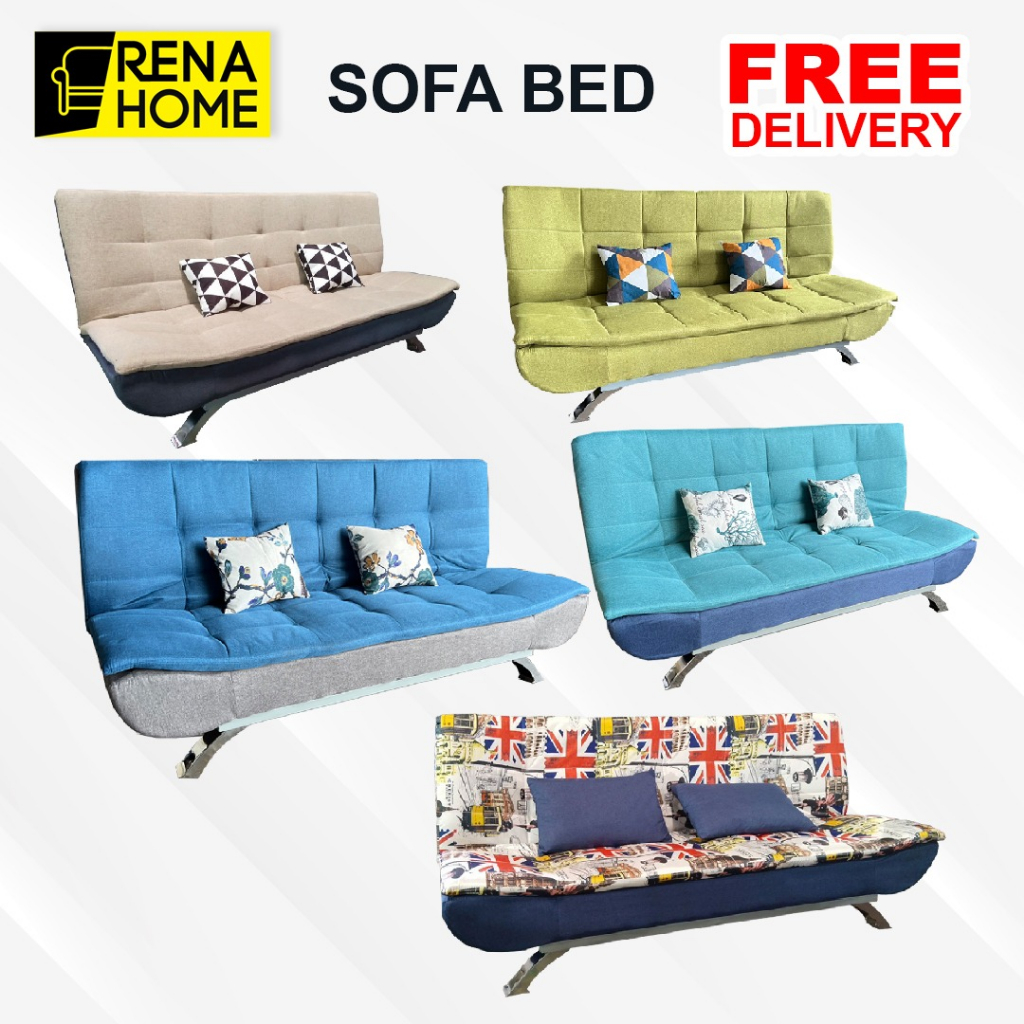 Rena Home 3 Seater Sofa Bed Foldable Airbnb Homestay Ready Stock +Sofa