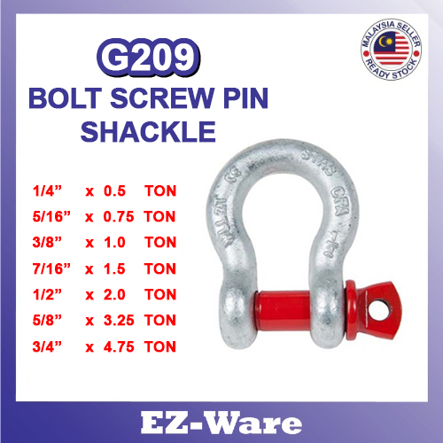 BOLT SCREW PIN BOW SHACKLE ( 0.5 Ton ~ 4.75 Ton ) | Shopee Malaysia