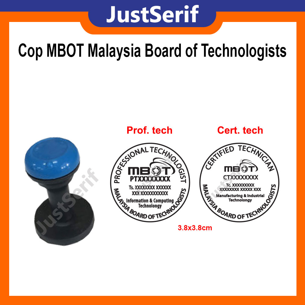 Cop MBOT Malaysia Board of Technologists / MBOT Stamp Malaysia Board of ...