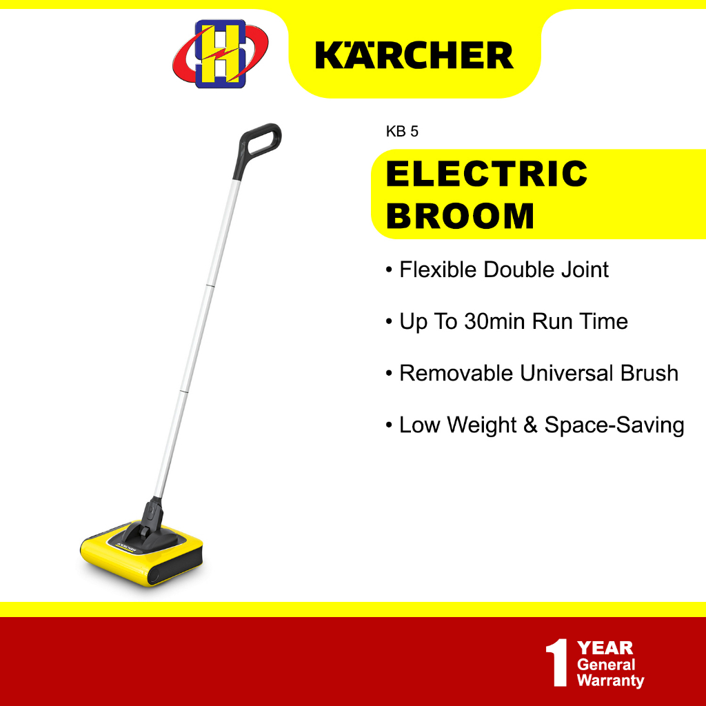 Karcher Electric Broom (30Min Runtime) Flexible Double Joint Universal