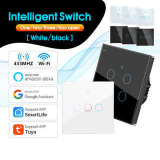 Tuya Wifi Touch Smart Switch Light Without No Neutral Wire Glass Wall Uk V V On Off