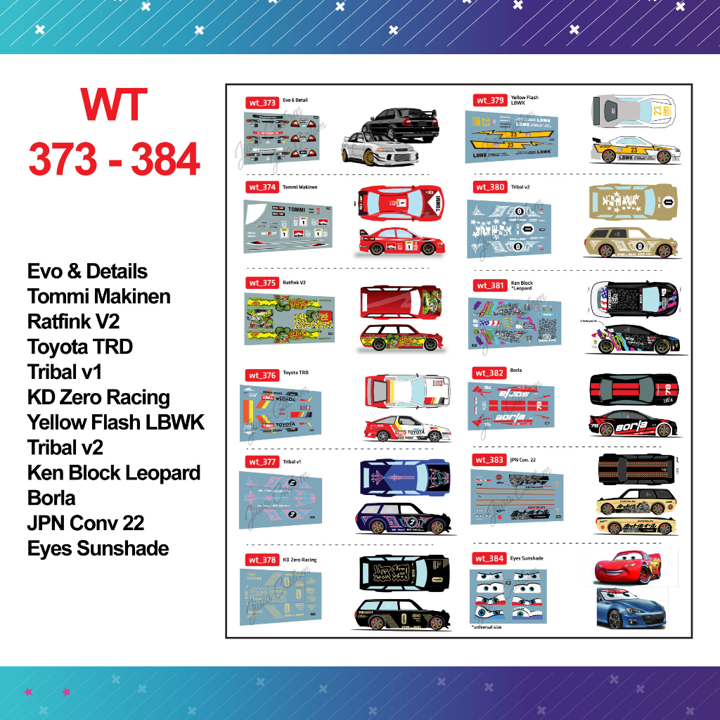 Water Slide Decal | Toyota TRD ae86 Kaido Racer LBWK Ken Block Boria ...