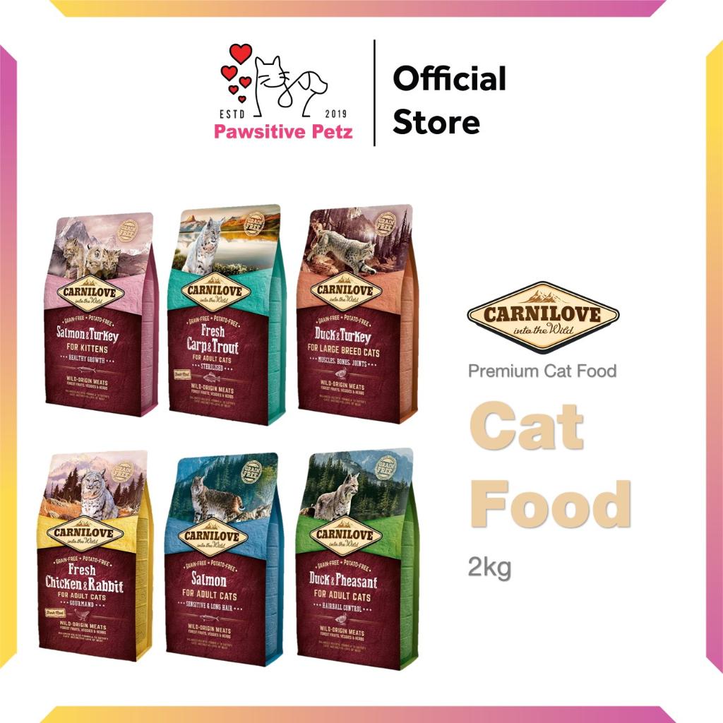 Carnilove Cat Food 2kg Duck/Salmon/Kitten/Trout & Carp/Chicken