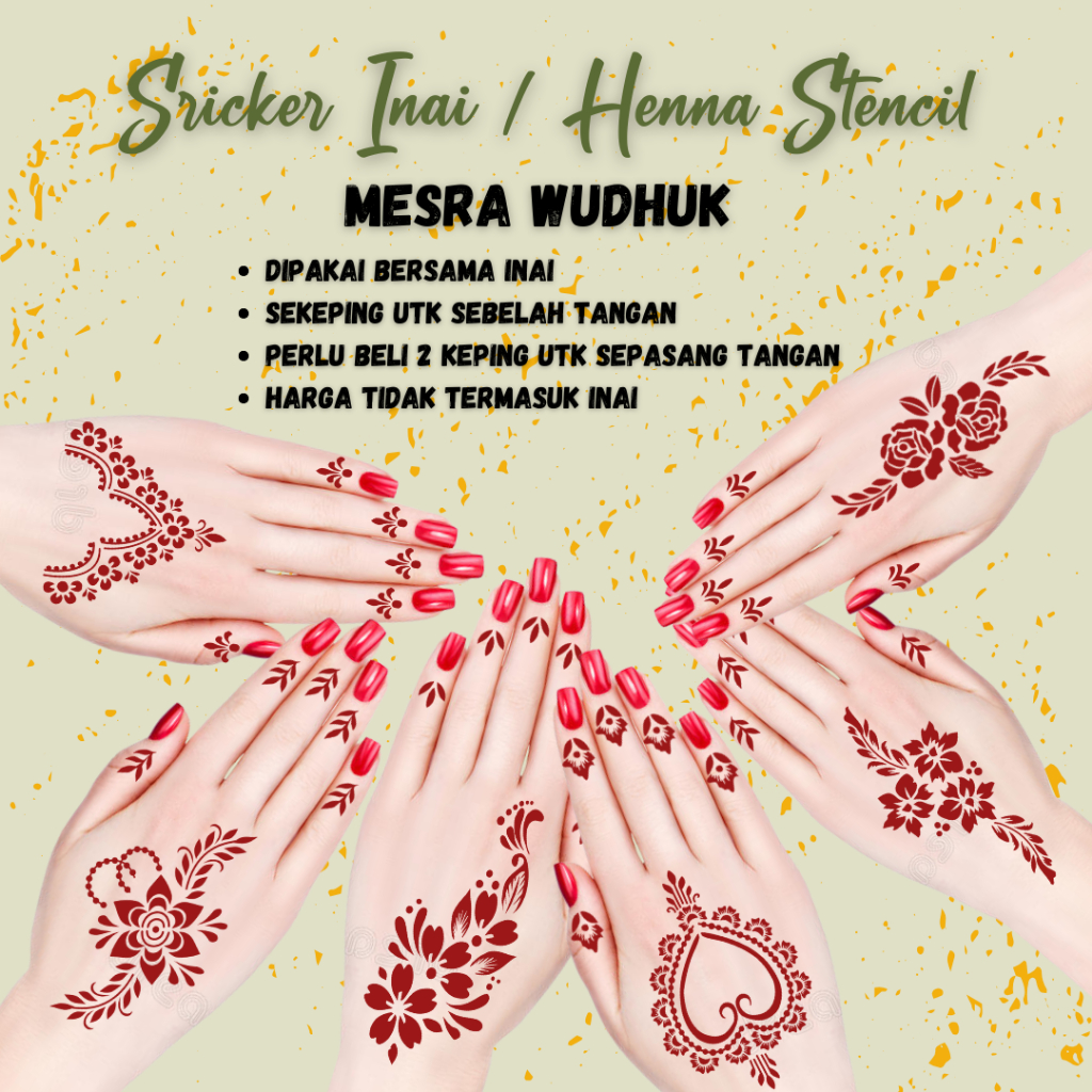 [READY STOCK] Sticker Inai Pengantin mesra wudhuk Sticker Henna Edisi ...